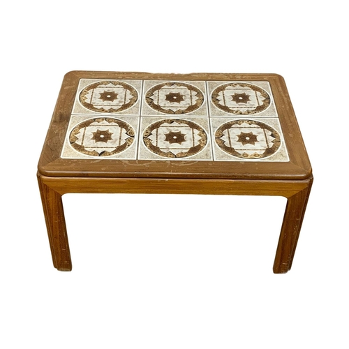 848 - A G-Plan Leslie Dandy teak tile top coffee table 1970. 72 x 52 x 39.5cm