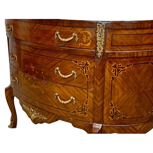 920 - A large 18th century style French marble top chest of drawers. 127 x 47 x 87cm.