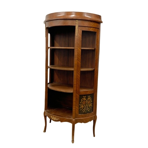 931 - An 18th century style French open vitrine display cabinet. 83 x 43 x 160.5cm