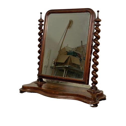 965 - A large Victorian mahogany dressing mirror. 77 x 31 x 77cm