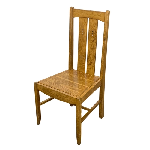 998 - A set of 6 vintage oak high back Church chairs. 105cm