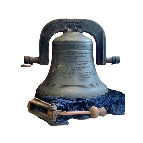 802c - A very large Church Bell made by John Taylor & Co, dated 1957. Bell made of gunmetal, weighing 575kg... 