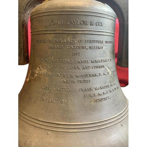 802c - A very large Church Bell made by John Taylor & Co, dated 1957. Bell made of gunmetal, weighing 575kg... 