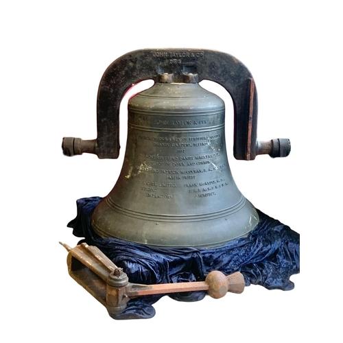 802c - A very large Church Bell made by John Taylor & Co, dated 1957. Bell made of gunmetal, weighing 575kg... 