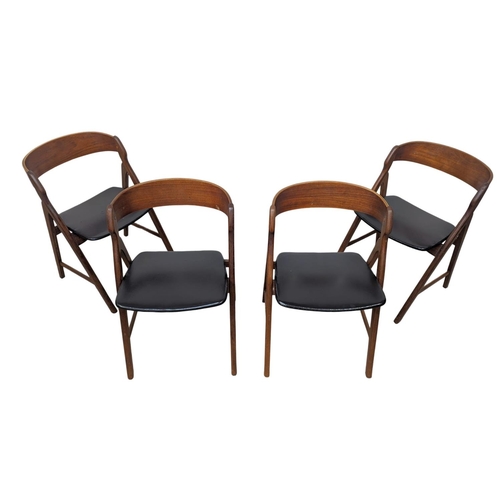 899 - A set of 4 Danish Model 71 chairs designed by Henning Kjaernulf. Made of excellent quality Burmese t... 