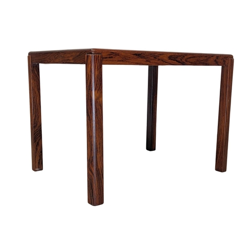 901 - A Danish rosewood end lamp table by Vejle Stole OG Mobelfabrik. Mid Century Denmark. 55 x 40 x 40cm