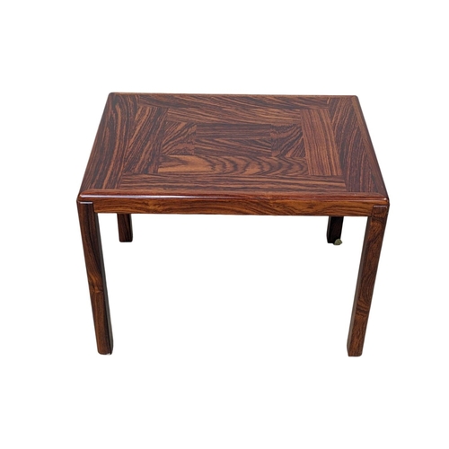 901 - A Danish rosewood end lamp table by Vejle Stole OG Mobelfabrik. Mid Century Denmark. 55 x 40 x 40cm