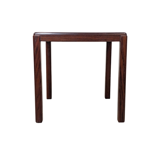 902 - A Danish rosewood end lamp table by Vejle Stole OG Mobelfabrik. Mid Century Denmark. 47 x 40 x 40cm