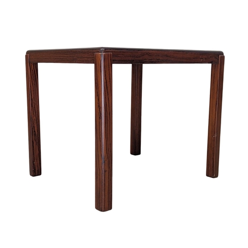 902 - A Danish rosewood end lamp table by Vejle Stole OG Mobelfabrik. Mid Century Denmark. 47 x 40 x 40cm