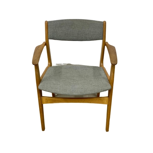 915d - A Danish desk chair designed by Erik Buch. Mid Century 1958. In oak and original grey upholstery.