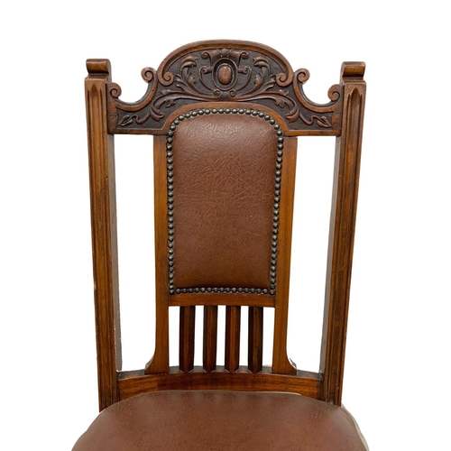 1085 - A pair of late Victorian high back side chairs, circa 1900