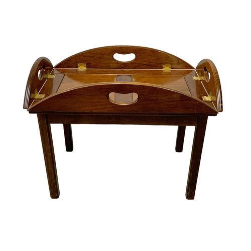 1097 - A mahogany butlers tray on stand. 70 x 45 x 57cm