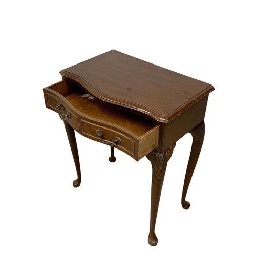 1103 - A Georgian style mahogany side table with drawer. 60 x 38 x 74cm