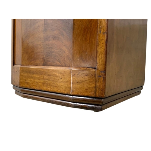 1108 - An early 20th century walnut Art Deco coal scuttle with liner. Circa 1920-1930. 39 x 38 x 53cm