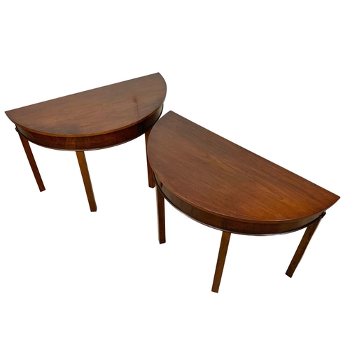 1146 - A pair of Georgian style mahogany D-End tables. Circa 1900. 113 x 53 x 73.5cm.