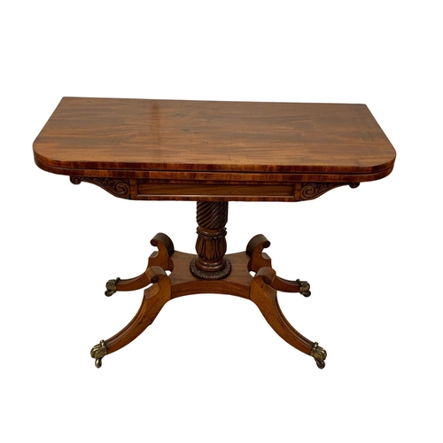 1161 - A George IV mahogany turnover tea table. Circa 1820's. 96 x 44.5 x 75.5cm