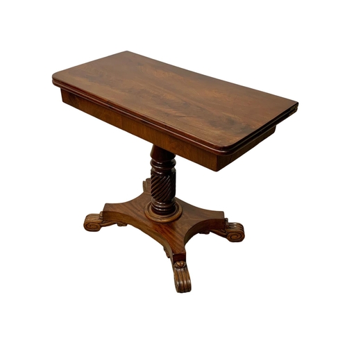 1119 - A William IV mahogany turnover tea table. Circa 1830-1835. 92 x 46 x 75cm