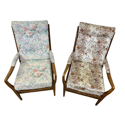 1132 - A pair of vintage Cintique armchairs.