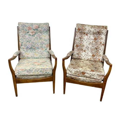 1132 - A pair of vintage Cintique armchairs.