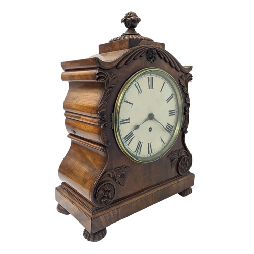 325 - A large William IV mahogany bracket clock with single Fusee Movement. Circa 1830s. With pendulum and... 