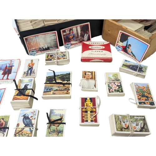 335 - Quantity of vintage cigarette cards, bubble-gum cards, The Beano game cards, etc.