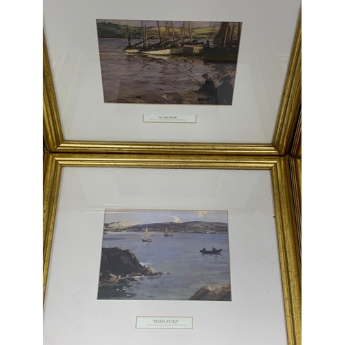 336 - A set of 6 gilt framed prints of J. H. Craig paintings. 39.5 x 35.5cm