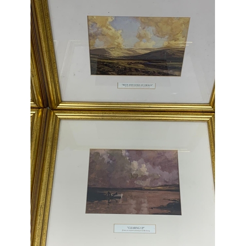 336 - A set of 6 gilt framed prints of J. H. Craig paintings. 39.5 x 35.5cm