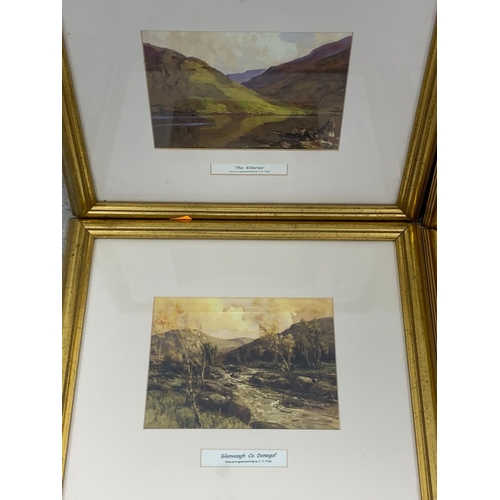 336 - A set of 6 gilt framed prints of J. H. Craig paintings. 39.5 x 35.5cm