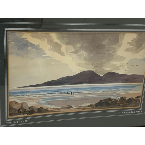 347 - A watercolour painting by H. P. Stinson in a gilt frame. The Mournes. 50 x 36cm including frame.