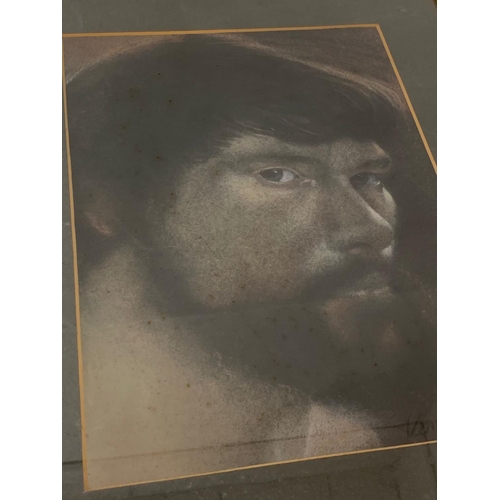 376 - A pastel self portrait of Vernon P. Carter. Dated 1978. 46 x 59cm