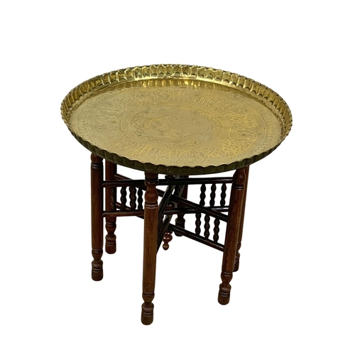 A Vintage Brass Top Benares Table 4415