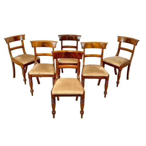 A set of 6 early Victorian mahogany bar back chairs. Circa 18401850.