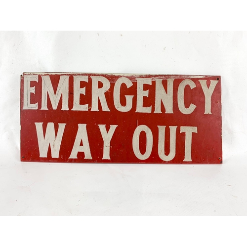 16 - A vintage “Emergency Way Out” sign. 42.5cm
