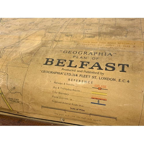 45 - A vintage map of Belfast, produced and published by Geographia Ltd, Fleet Street, London. Circa 1960... 