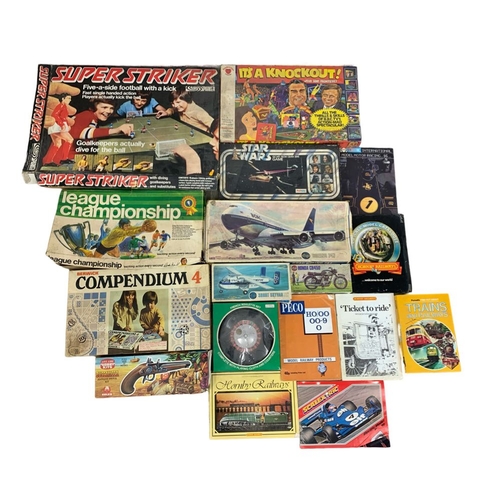 53 - A collection of vintage board games and models. Super striker five a side football by Parker, It’s a... 