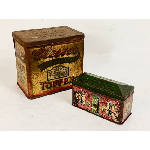 77 - 2 late 19th early 20th century tins. Cleese’s Toffee of Limerick and a 1920’s Sharp’s Home Made Supe... 