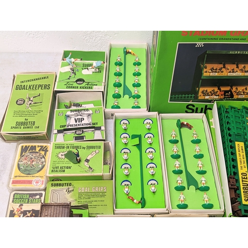 92 - A collection of vintage Subbuteo, including European Competitions Cup, Stadium Grandstand, VIP Cup R... 