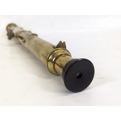 100 - An early 20th century brass telescope by Joseph Hicks, marked 8.9 & 10 Hatton Garden, London, in cas... 