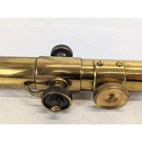 100 - An early 20th century brass telescope by Joseph Hicks, marked 8.9 & 10 Hatton Garden, London, in cas... 