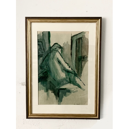 105 - A watercolour painting by Palm Skerrett. 54 x 73cm including frame