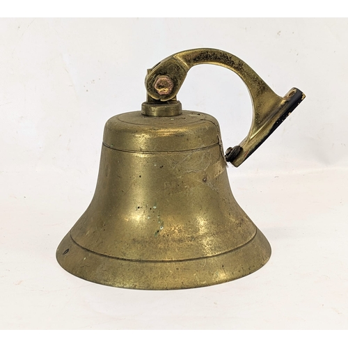 114 - A large vintage brass bell. 20x20cm