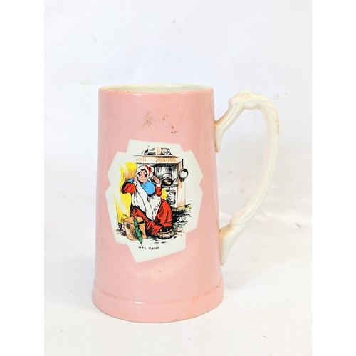 419 - A Charles Dickens character pottery mug of Mrs Gamp from Martin Chuzzlewit, produced for Bass & Co. ... 