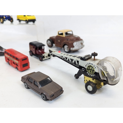 122 - A collection of vintage toy cars, 6 by MatchBox, 4 by Corgi,  1 by Siku in West Germany, with a vint... 