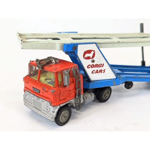 125 - A vintage Corgi Major Ford tot car transporter, 