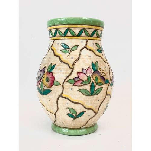 420 - A 1930’s Charlotte Rhead “Trellis” vase for Crown Ducal 15 x 21.5cm