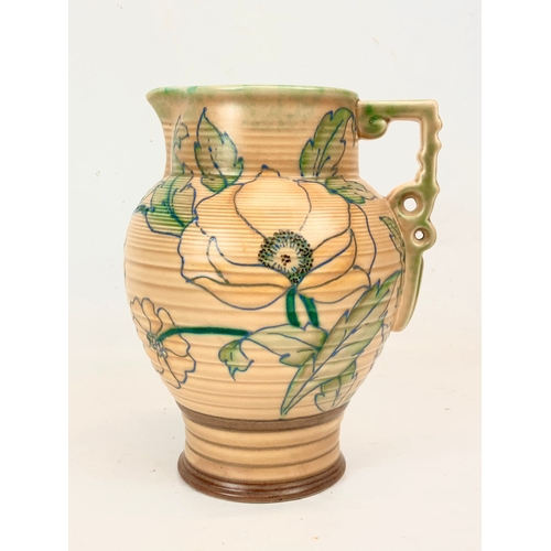 425 - A Charlotte Rhead jug for Royal Cauldon. Pattern 541A, 23.5cm