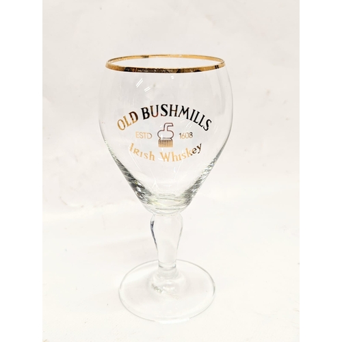 434 - 5 Old Bushmills Whiskey Irish coffee glasses with 4 Napoleon brandy glasses. Brandy glasses measure ... 