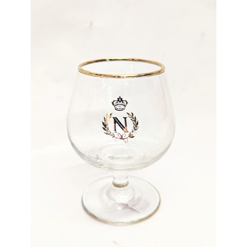 434 - 5 Old Bushmills Whiskey Irish coffee glasses with 4 Napoleon brandy glasses. Brandy glasses measure ... 