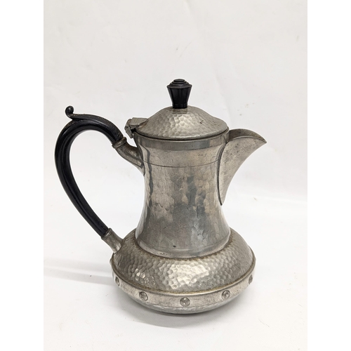 437 - A quantity of 19th and early 20th century pewter. Including James Dixon & Sons, Craftsman Sheffield,... 