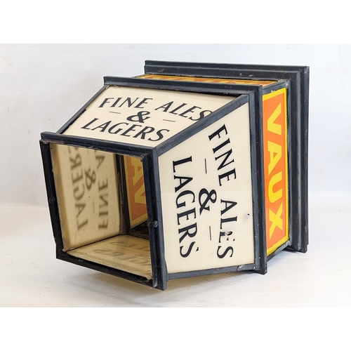 161 - A lantern head advertising Vaux brewery. 36x54cm